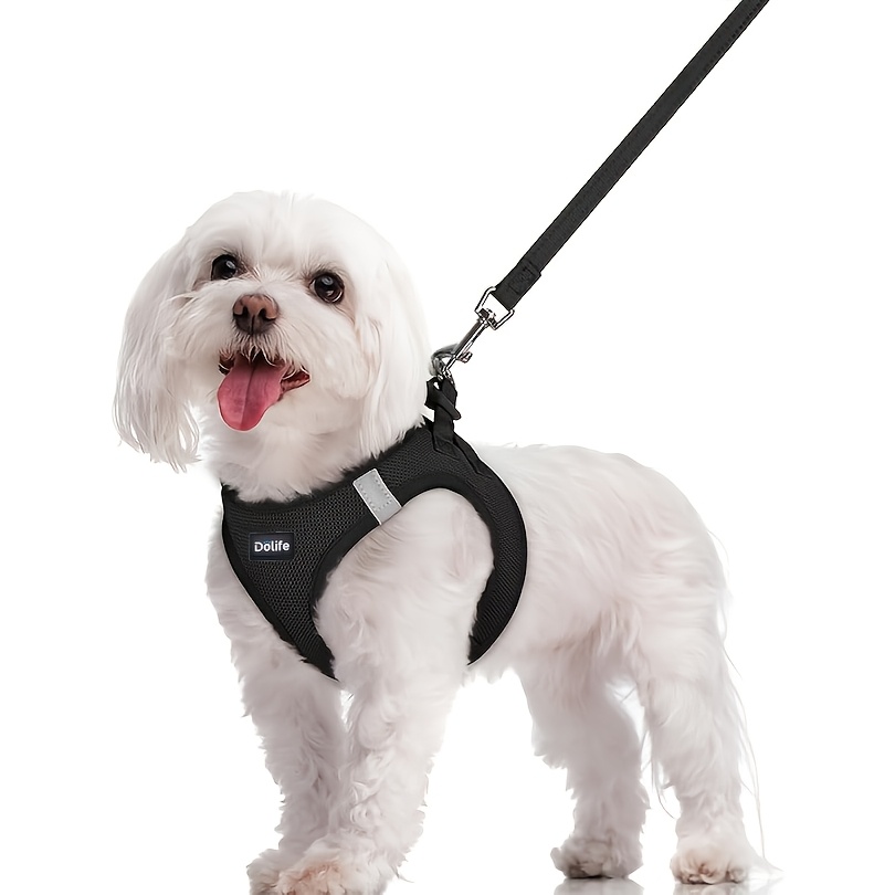 TEMU Dog Harness And Leash Set, Breathable Mesh, Reflective, Soft And Lightweight Pet Vest, Suitable For Small Dogs, Puppies, Without Battery