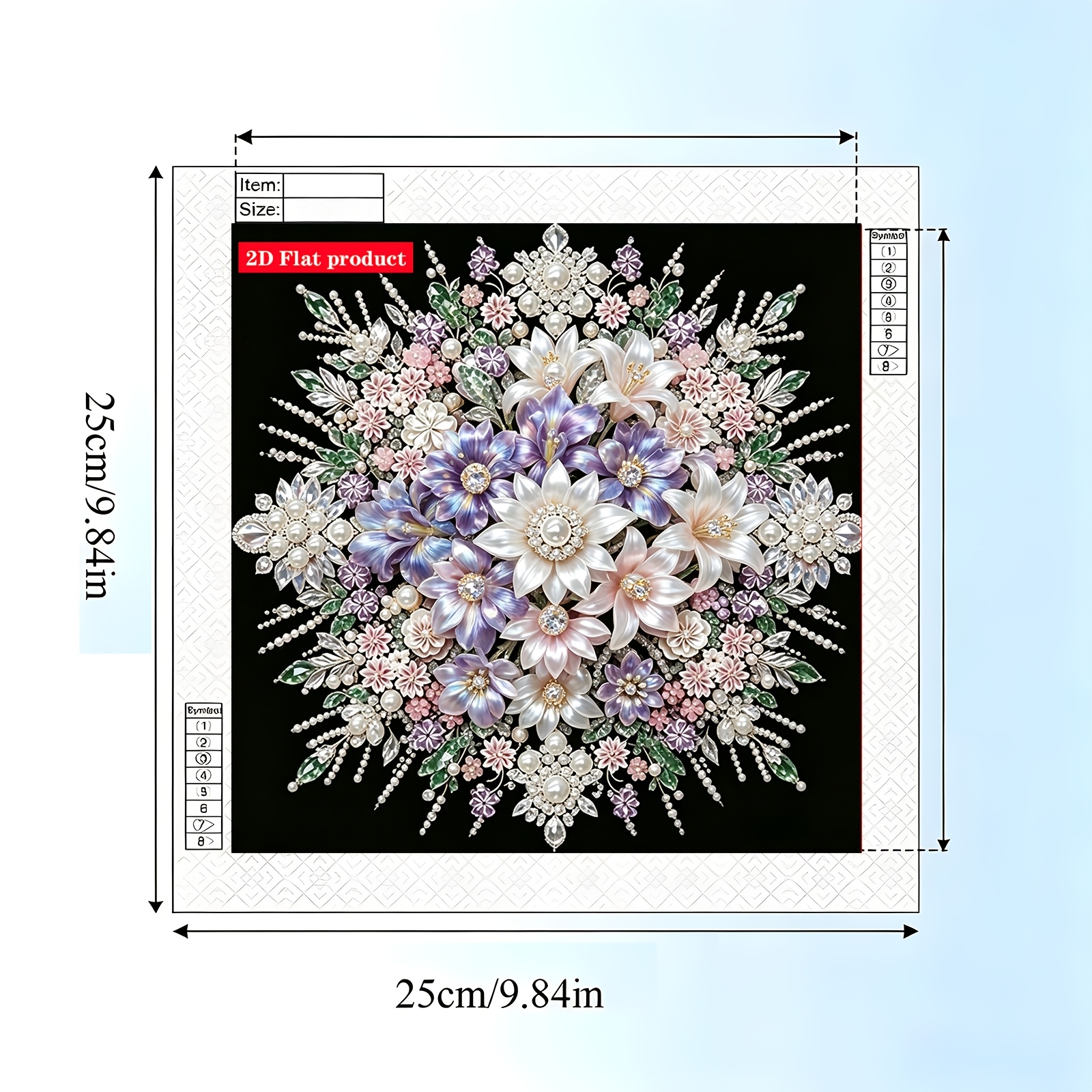 Image of Mandala Rainbow Gradient Cluster Diamond Painting Kit, 2d Flat Printing Floral Theme Artwork, Diamond Gemstone Art Painting, Irregular Shaped Pearl Local Diamond Inlay Mosaic Painting Set, Coating Kit