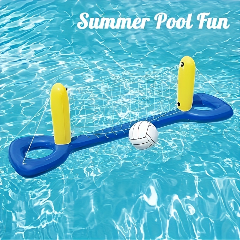 

1set, Inflatable Water Volleyball Net With 1pc Beach Ball, Summer Pool Water Sports Entertainment Game Supplies