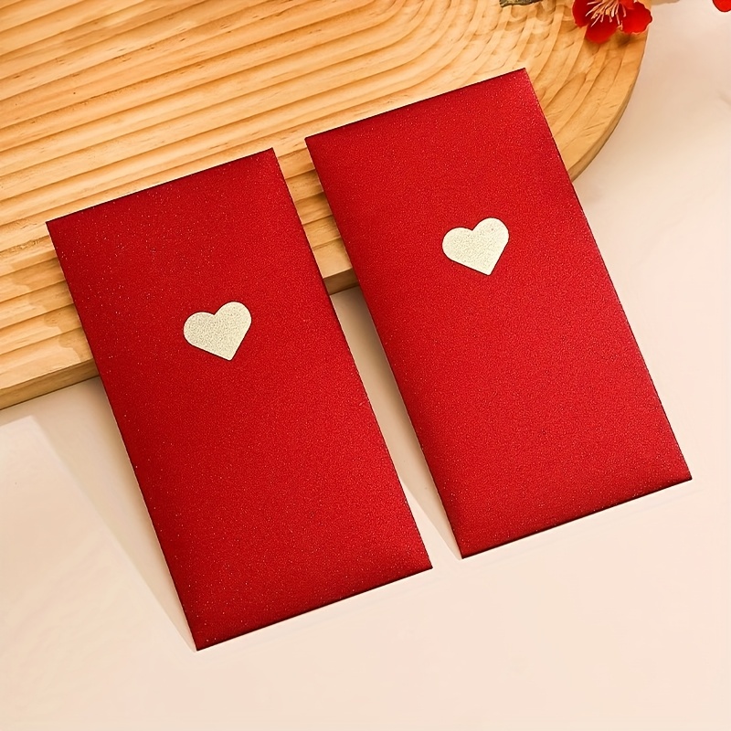 TEMU 12pcs, Envelope, Envelope, Valentine's Day Red Envelope, Company Bonus Red Envelope, Reward Baby Red Envelope Bag, Envelope Bag, From, Newborn