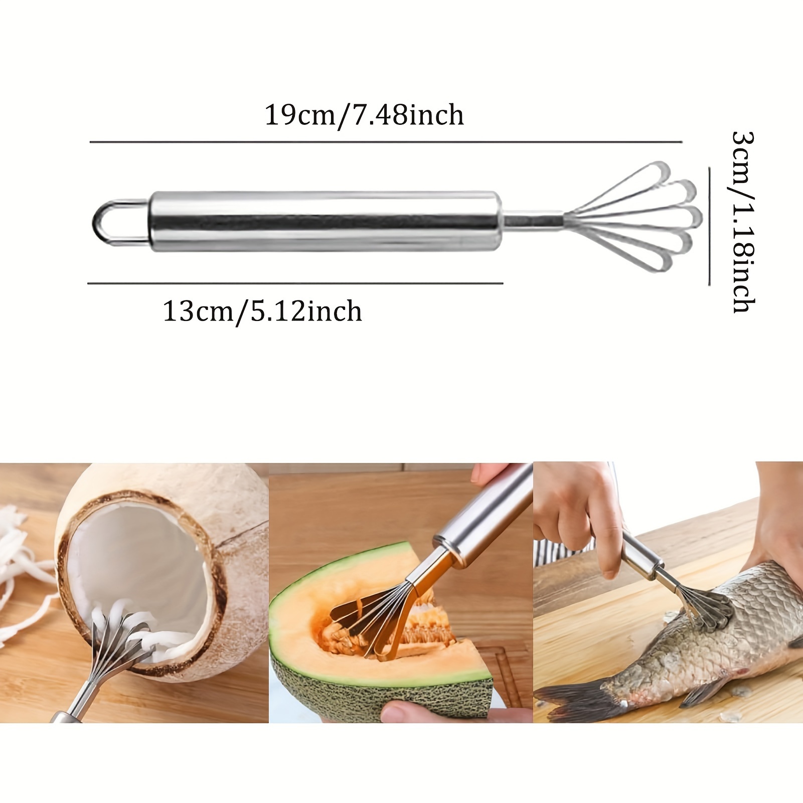 1pc Multi Purpose Stainless Steel Kitchen Tool Sawtooth Coconut Grater Fish  Scale Remover Fish Scale Peeler Kitchen Gadgets - Sports & Outdoors - Temu