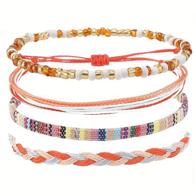 FIOROYAL 30 Pezzi Set Braccialetti Boho per Donna Bracciale da Spiaggia per Surfisti Bracciale Corda Perline Colorati Regolabile Braccialetti Amicizia