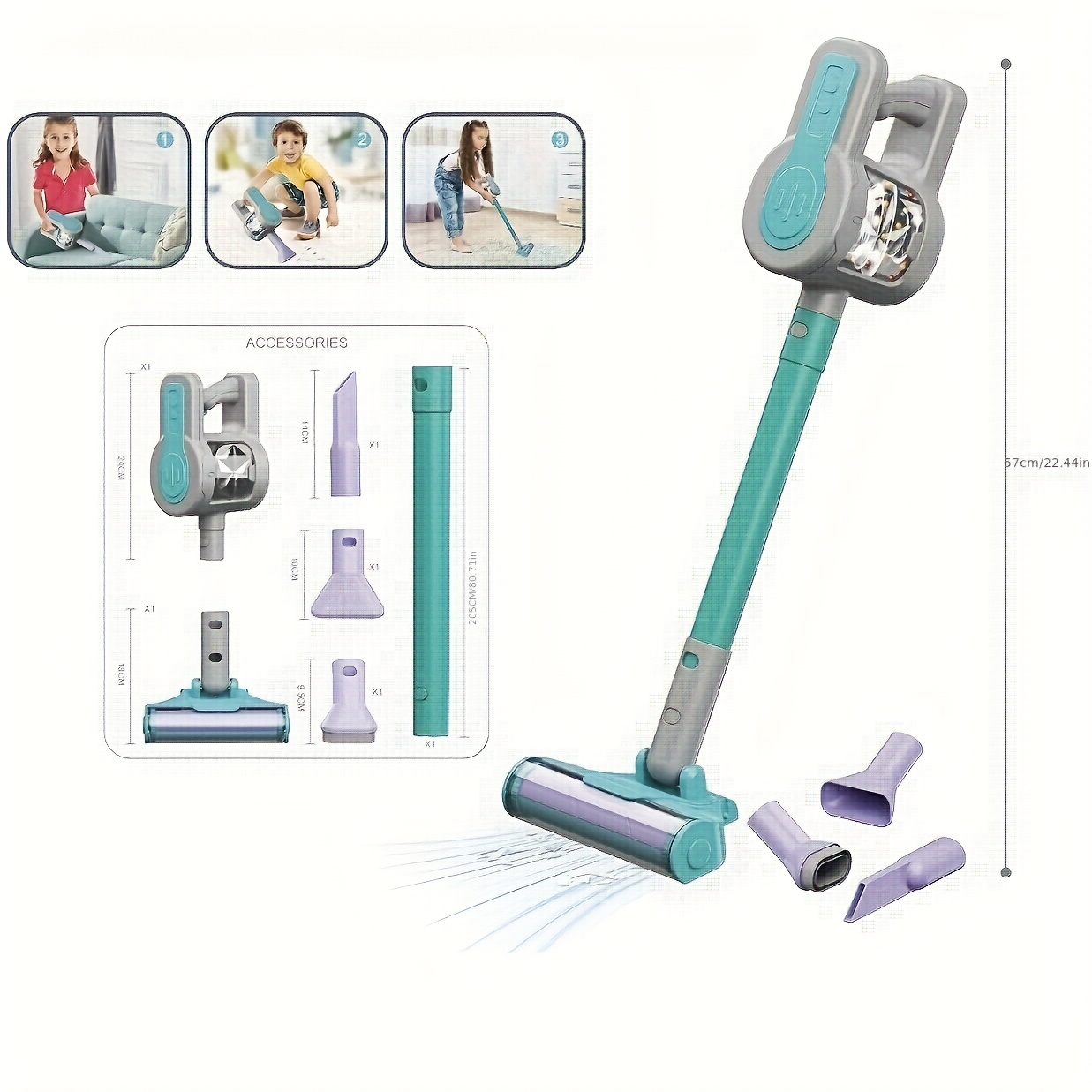 Handstofzuiger voor kinderen met geluidseffecten