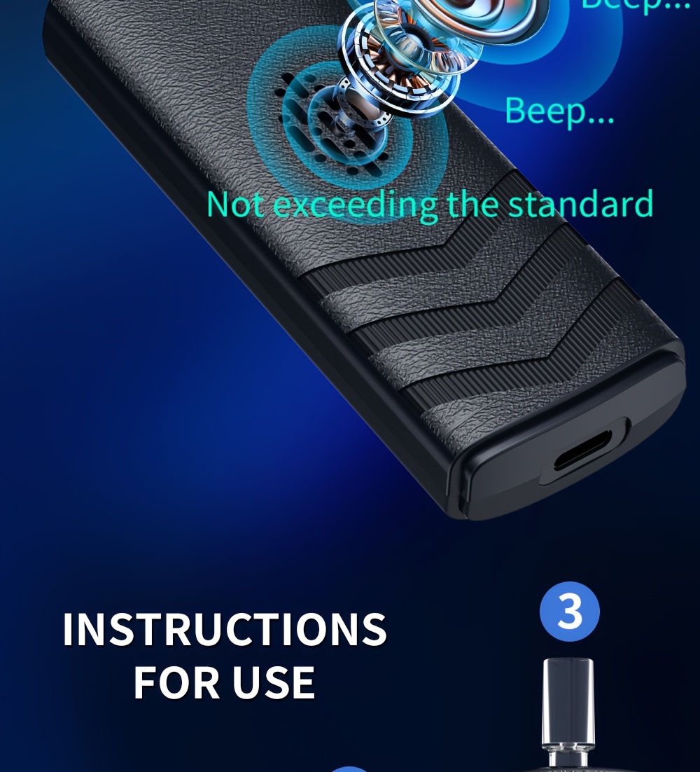 Digital Automatic Alcohol Tester, Professional Breath Alcohol Detector, Rechargeable Breath Alcohol Measuring Device, Alcohol Measurement Tool with LCD Display, Accurate And Sensitive, Continuous Monitoring