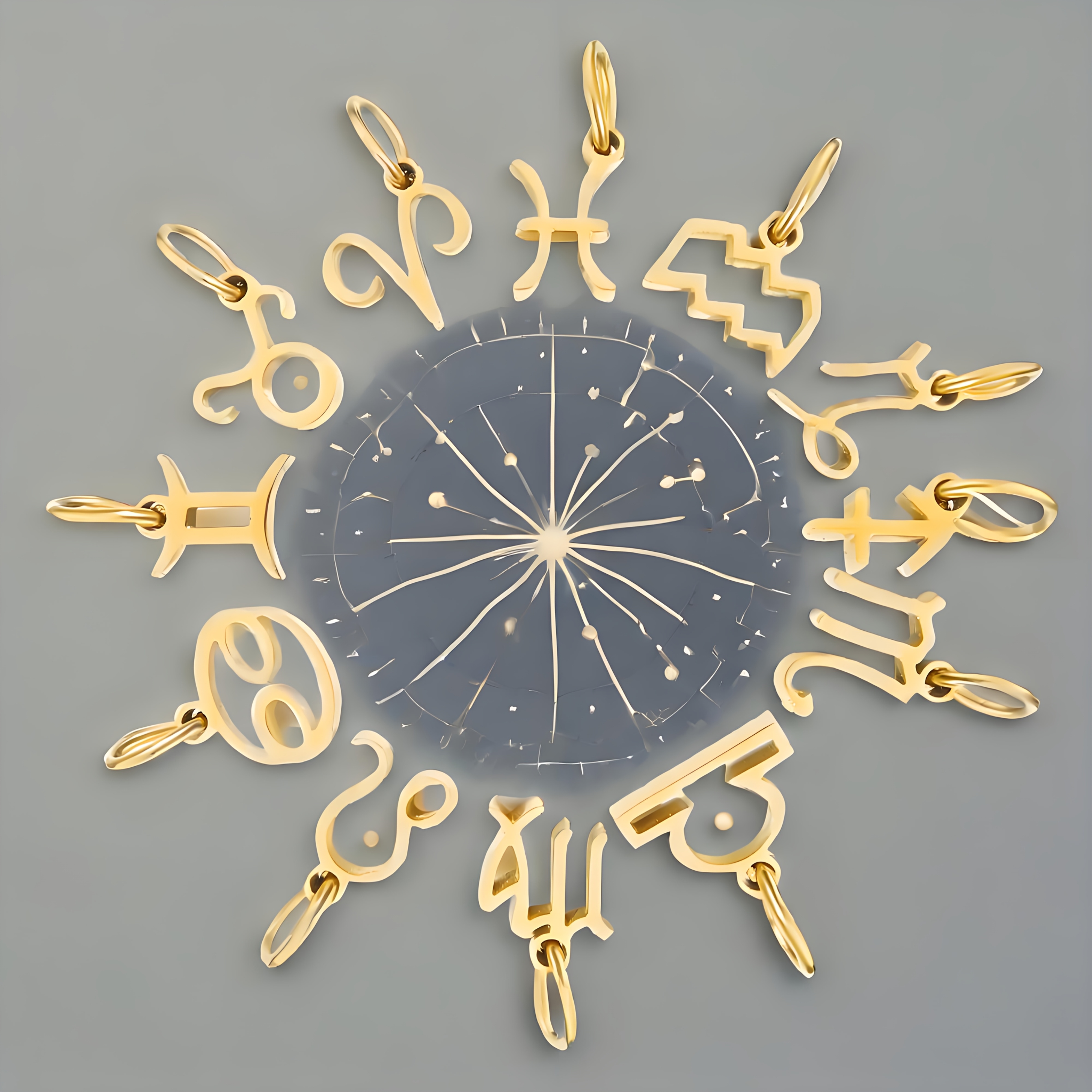 12pcs Stainless Steel Constellation Pendant Necklace Set