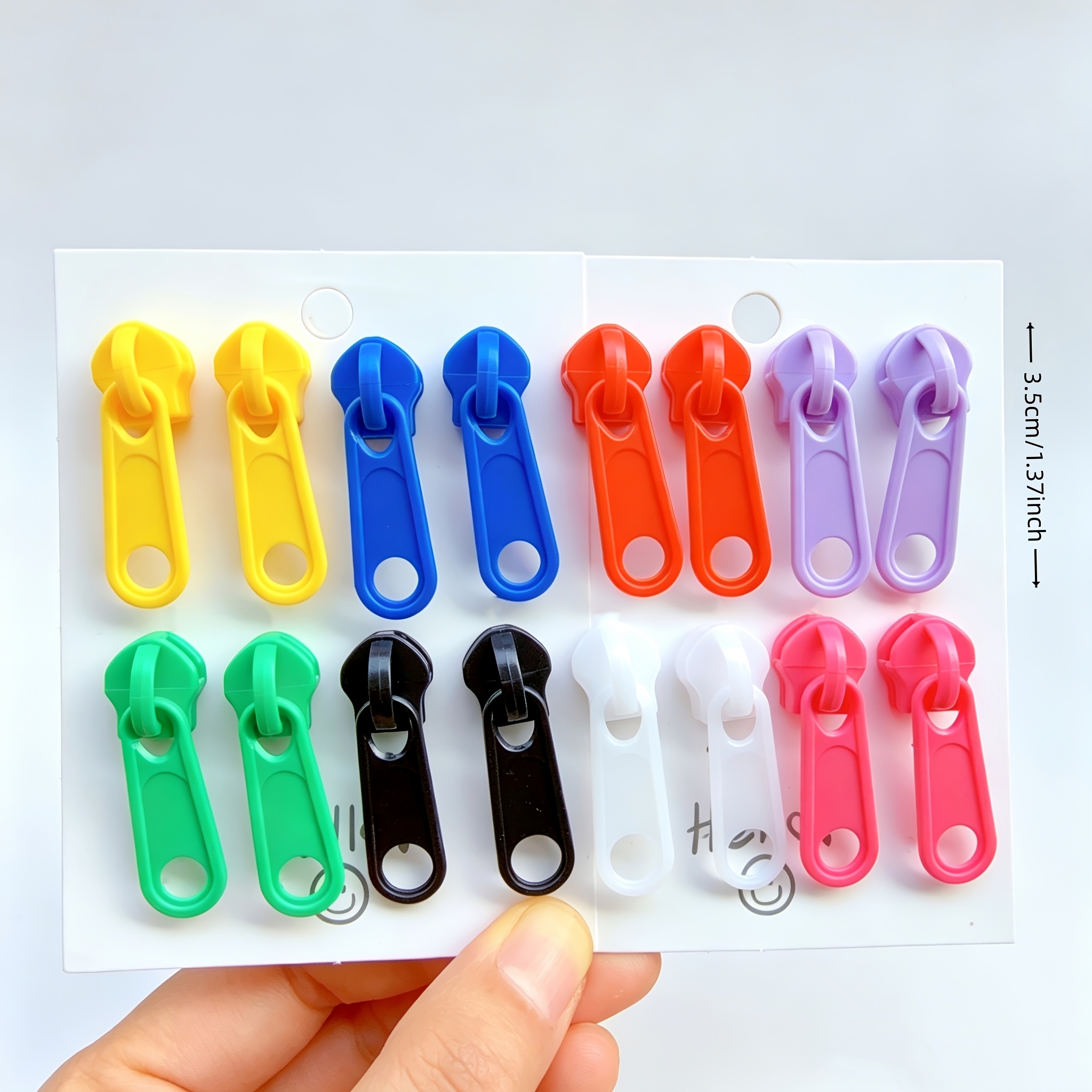 TEMU 8 Pairs Novelty Zipper Earrings, Resin Hypoallergenic Material, Lightweight Comfortable Vibrant Colored Women's Earrings, Suitable For Parties,