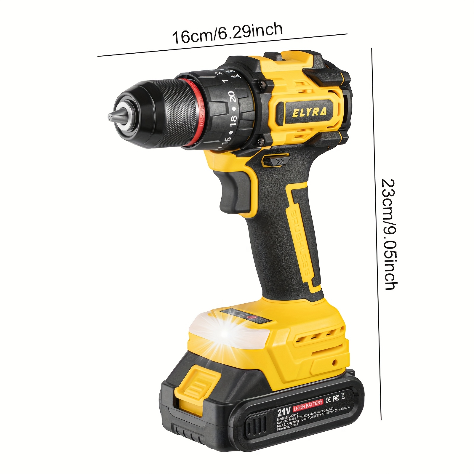 Elyra krachtige lithiumbatterij draadloze oplaadbare handboor