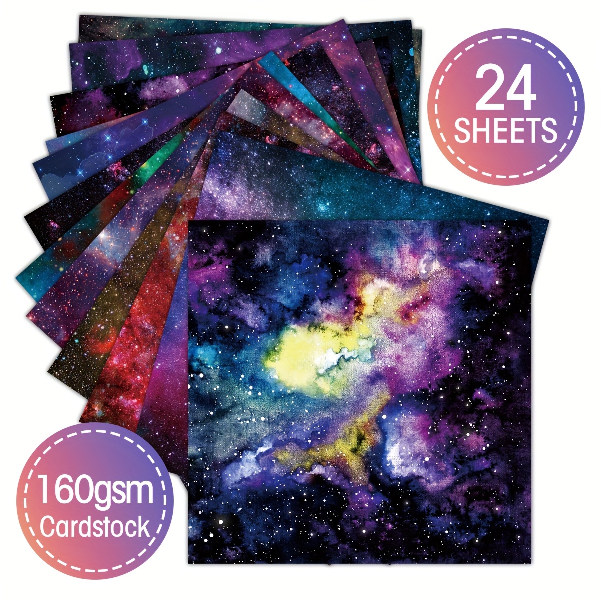 Image of Paper Pad, 24 Sheets Themed Colored Paper, Inches Single-sided Scrapbooking Paper, 160gsm Cardstock, Junk Journal Craft Paper, Card Making Supplies