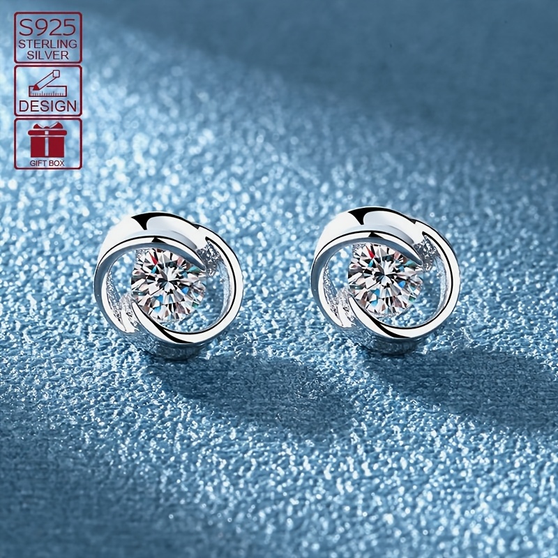 

1 Pair S925 Pure Silvery Rose Flower Earrings For Women, Fashion And Simple Earrings