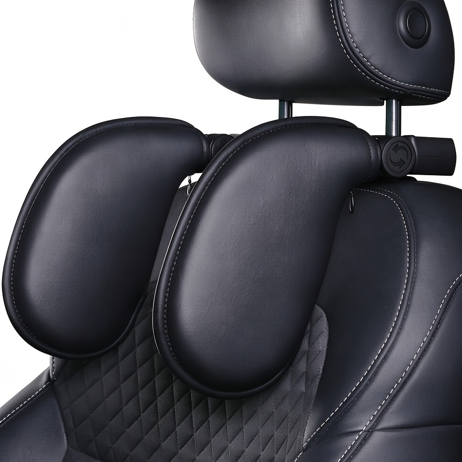 TEMU Adjustable Car Headrest Pillow For Side Sleeping - Long-distance Travel With Storage Hook And Aromatherapy Box