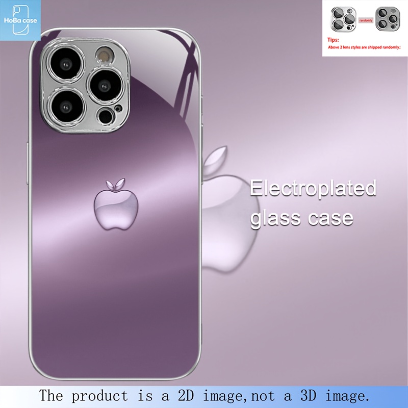 TEMU Phone Case: 2d Flat Print Pattern Tempered Glass Phone Case, Suitable For Iphone 17, 17 Air, 16, 16e, 13, 12, 14, 15 Pro, Plus, Pro ,