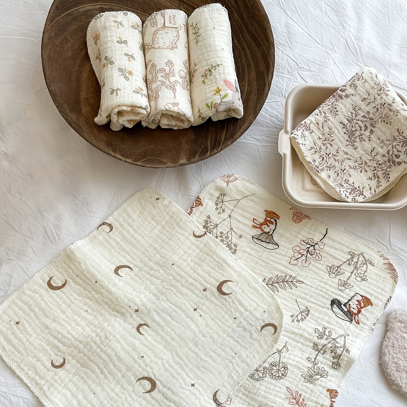 5pcs Baby Soft Face Towels Set