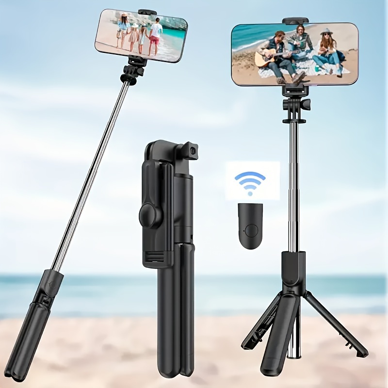 Selfie Stick, trípode extensible de 46 pulgadas, trípode para teléfono con  obturador remoto inalámbrico, selfies grupales, transmisión en