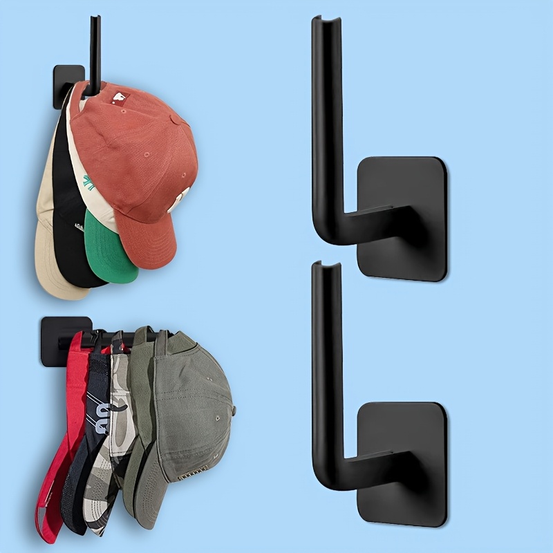 

2pcs Stylish Wall-mounted Hat & Key Hooks - , Self-adhesive, Space-saving Organizer For Home And Dorm