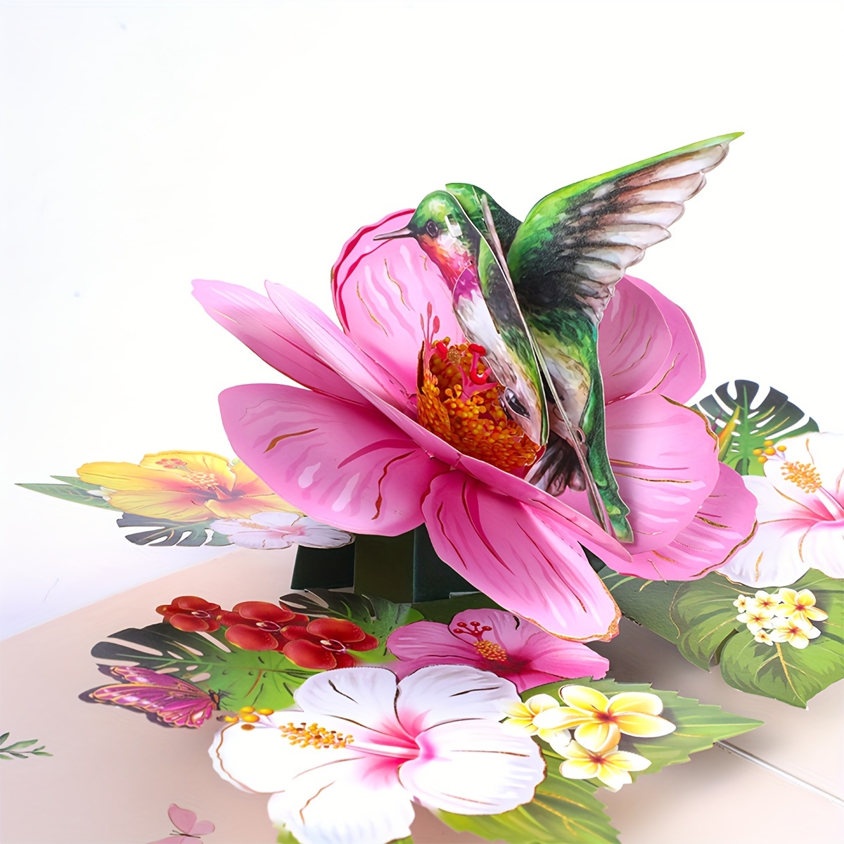 

2024 Handcrafted 3d Floral Greeting Card - Vibrant Fantasy Design With Laser-cut Shine, Ideal For Mother's Day, Valentine's, And Commemorative Cards With Message Space