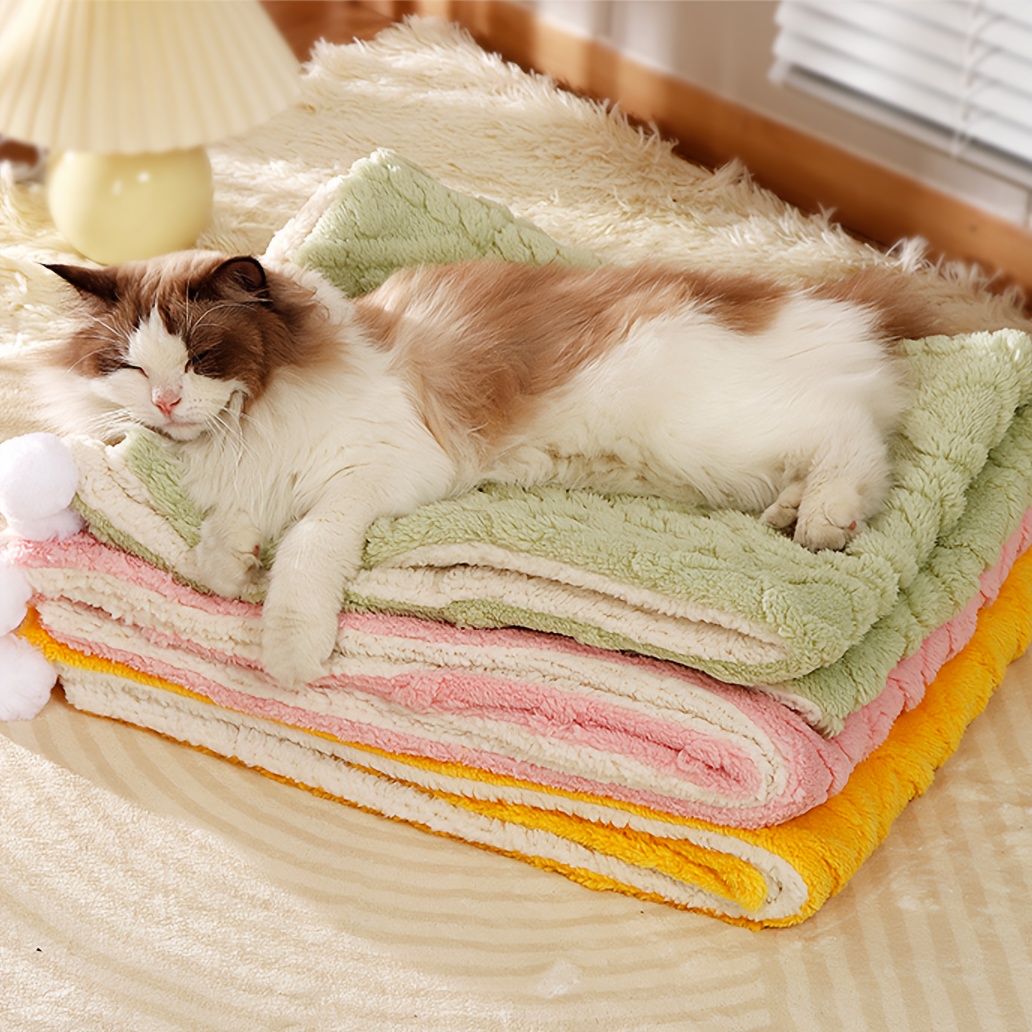 cat blanket features a cute design thick double sided plush - Temu