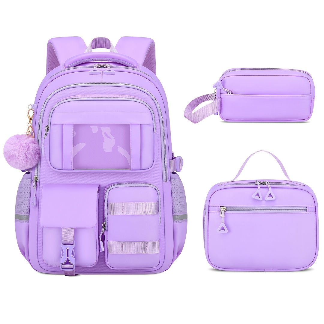 Bag Set and Casual Backpack? LEDAOU Kids Backpack for Girls Backpacks with Lunch Box  main image 4