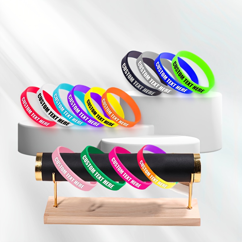 15pcs Custom Silicone Wristbands with Letter Patterns