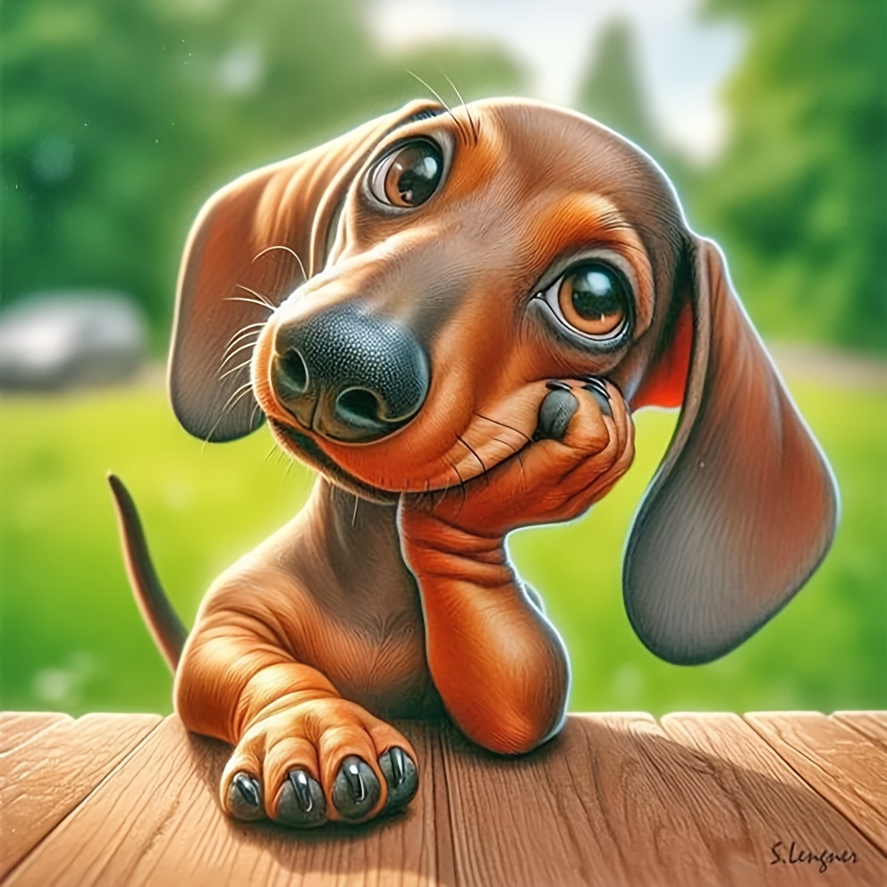 

Diy Diamond Painting Kit - Cute Puppy Design With Round Acrylic Gems, Supplies Dog Diamond Painting Kits Dog Diamond Painting
