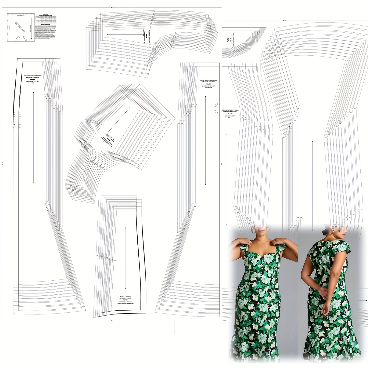 [Beginner Friendly]] * Women's * Sewing Patterns, 1:1 Scale Garment Sewing  Patterns with Beginner Tutorial XXS-5XL Clothing Pattern, Easy DIY Outfit  Pattern Dress Pattern