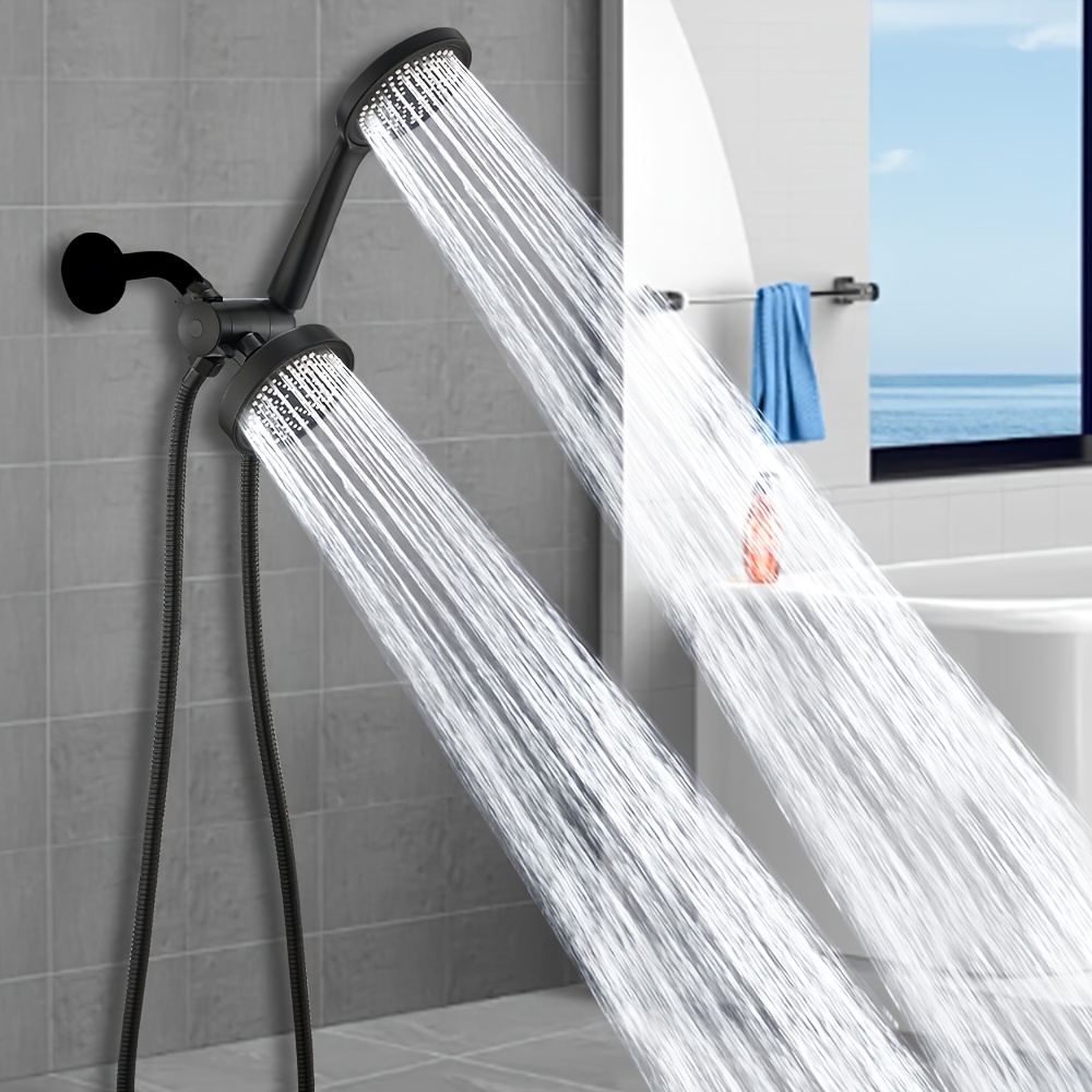 High-Pressure Rain Showerhead, Dual Handheld System Kit
