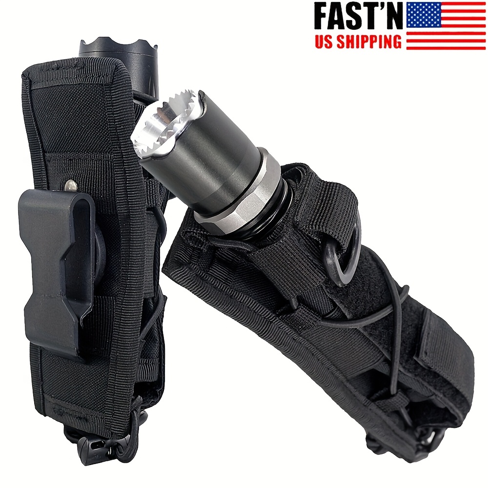 Flashlight Pouch Holster Belt Carry Case Holder with 360° Degrees Rotate Outdoor