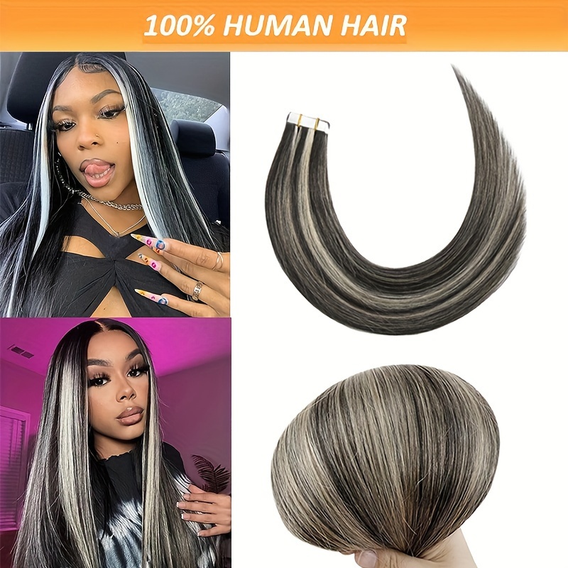 

Tape-in Hair Extensions For Women, 20 Pcs, 30g, Straight Remy Human Hair, Seamless Adhesive Tape - Suitable For All Users