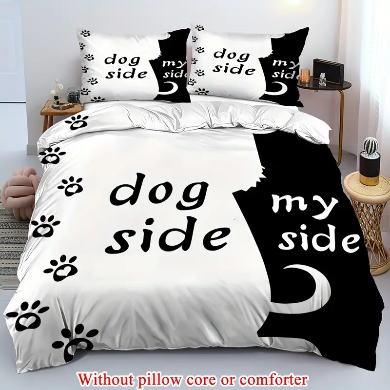 2 3pcs 1 duvet cover 1 2 pillowcase without core cute kitten couple romantic valentines day print soft comfortable bedding set for bedroom dorm room family gift Product details 1