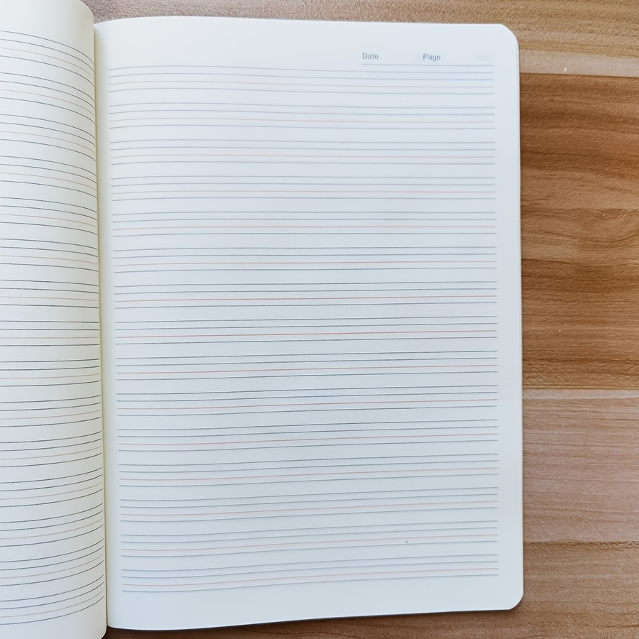 TEMU 1pc 36 Sheets/72 Pages Leather-bound Stitched Notebook, English Lined Notebook, English Writing Notebook