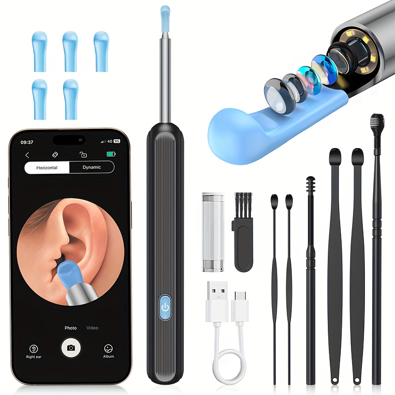 Image of Inskam Scoop With And Light, Wax Removal Tool With 6 Scoop Covers And 7pcs Scoop Set, To Wifi, Battery/ Usb Dual-use, Suitable For All Mobile Phones, Safe And Comfortable Cleaning