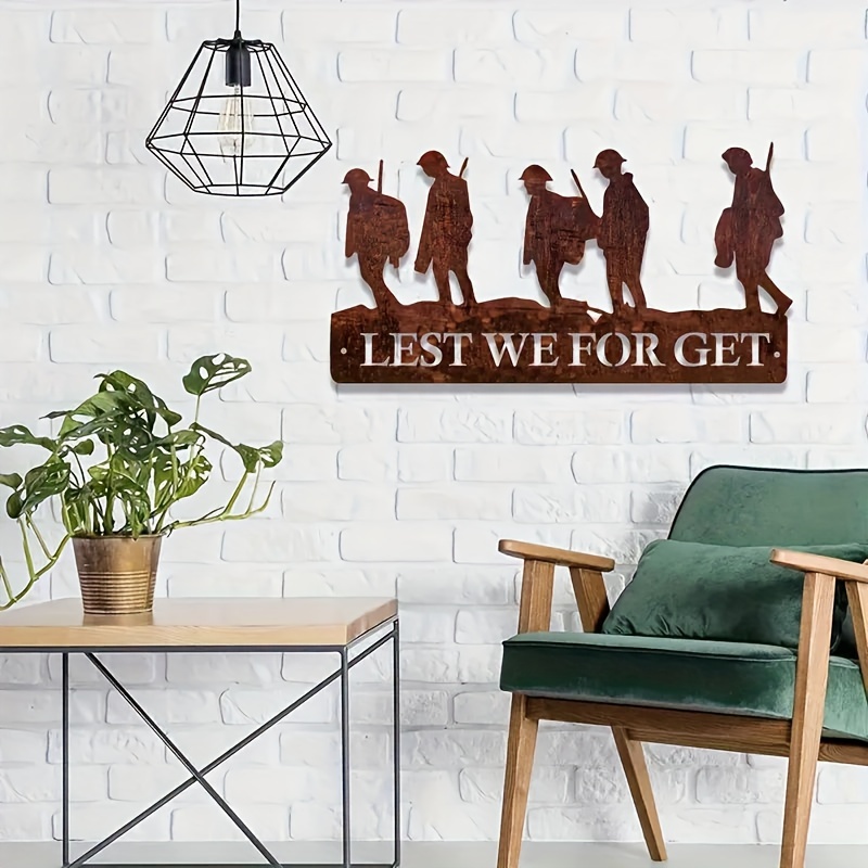 

1pc, Home Decoration Metal Rust Military Indoor Outdoor Wall Decoration Pendant Iron Art Silhouette