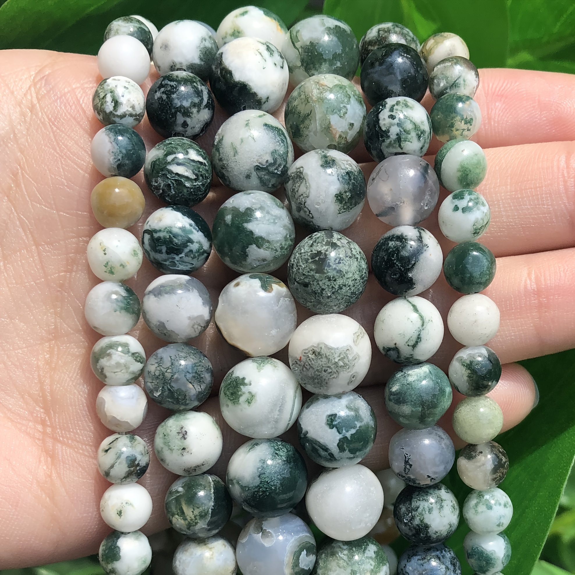91/61/46/36pcs Agates Stone Beads 4/6/8/10mm Exquisite Loose Spacer Beads For Jewelry Making Unique Bracelets And Necklaces For Women's And Men's Gift Craft Supplies