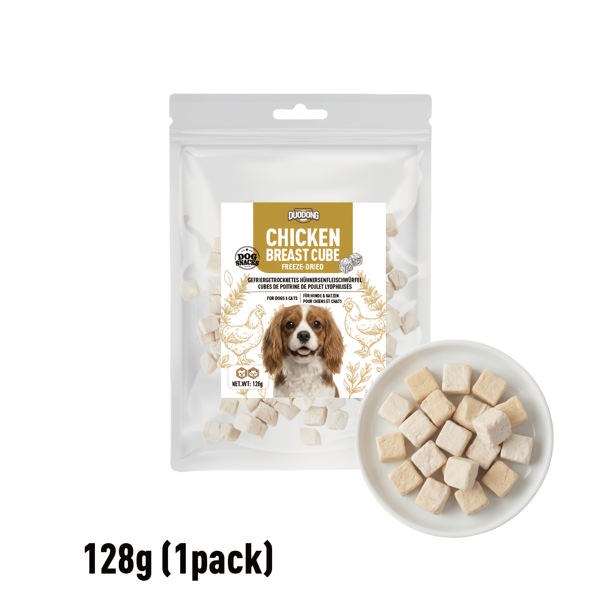 Single Freeze Dried Chicken Cubes - High Protein Treats - Healthy Training Snacks