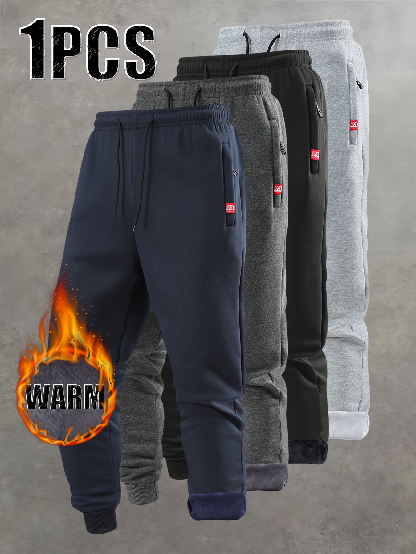 Pantaloni Da Jogging In Pile MP Da Uomo - Grigio Canna Di Fucile - Foto 8