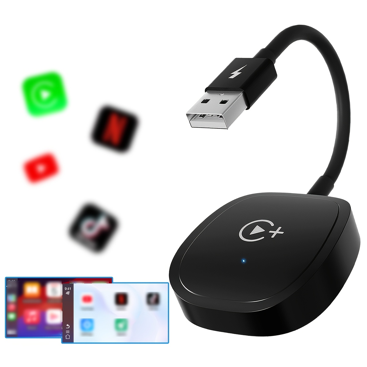 E-shop Adapter, Unterstützt NF, YT, Konvertiert OEM Kabelgebundenes in , für Autos ab 2016 mit Unterstützung für Kabelgebundenes CarPlay iOS 10+