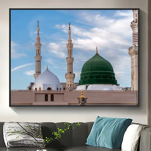 1pc unframed religious canvas poster islamic holy site landscape painting waterproof canvas wall art artwork wall painting for birthday gift bedroom office living room wall decor home and decoration