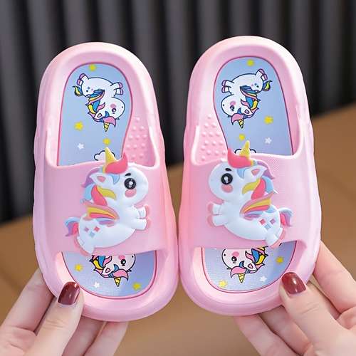 Sandales Licorne Pour Fille - Pantoufles Plage/piscine En PVC Antidérapant - Pour Salle De Bain, Douche, été