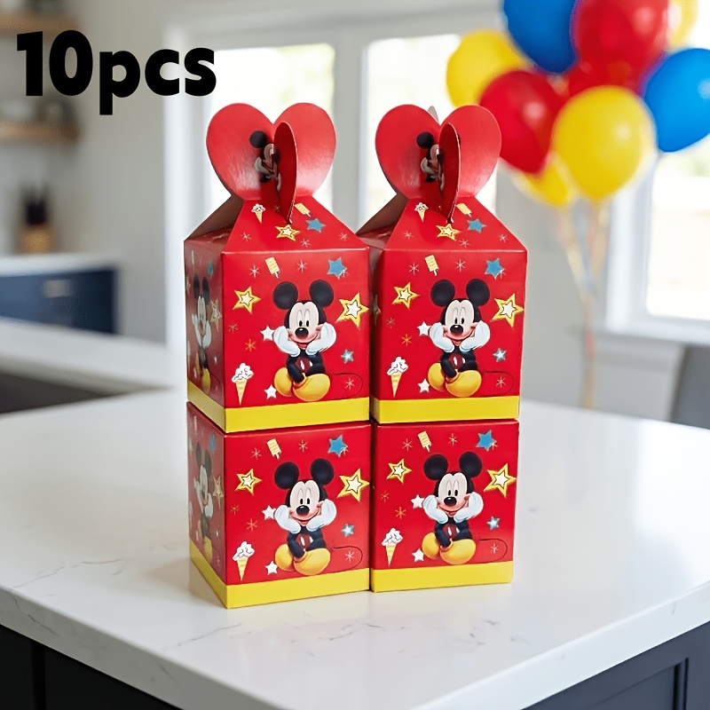 TEMU Gift For Her/him 10pcs Mickey Party Gift Box Packaging Party Box Packs, Suitable For Daily And Festive Decoration Storage Party Gift Box Set