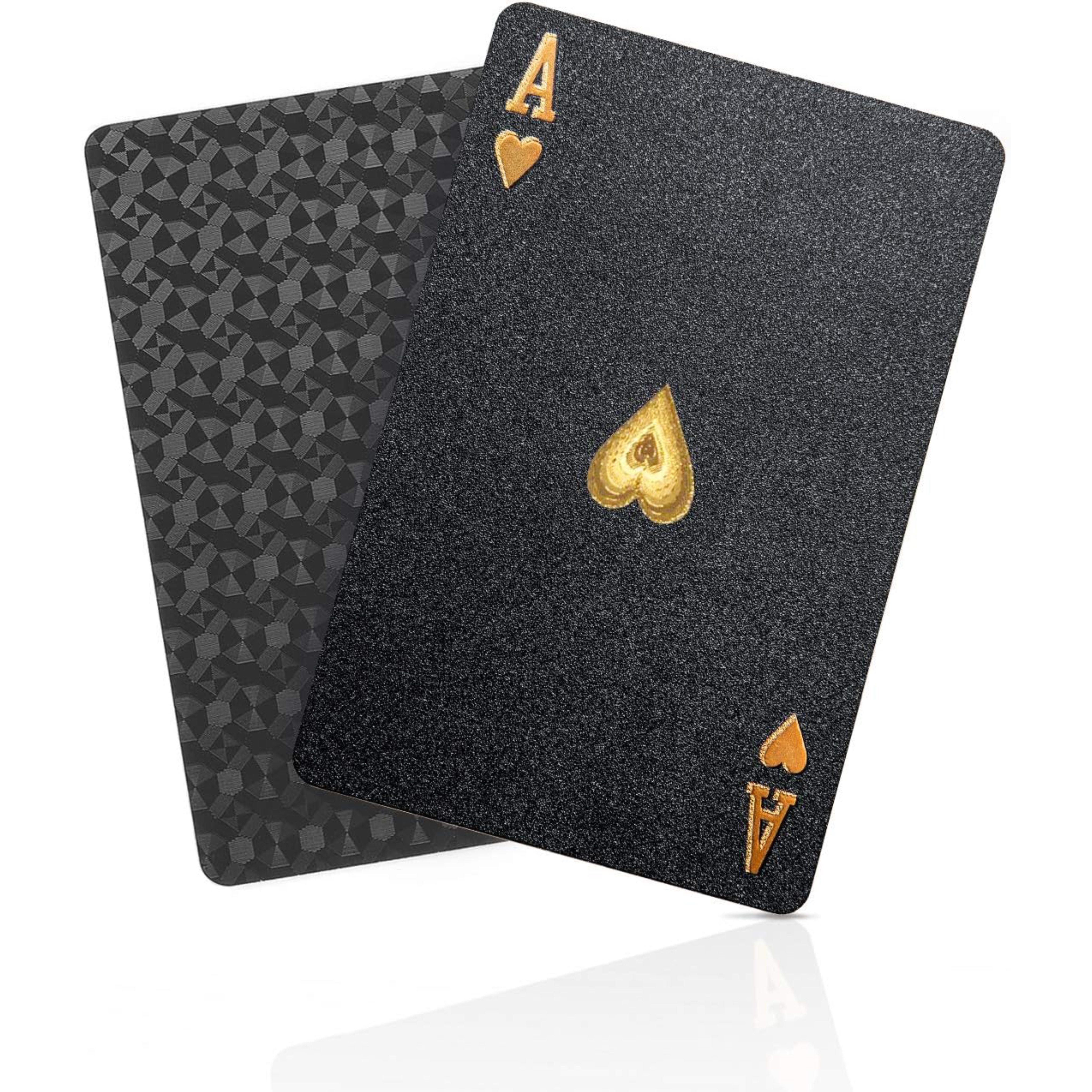 2pcs decks set waterproof black playing cards poker cards   of cards black