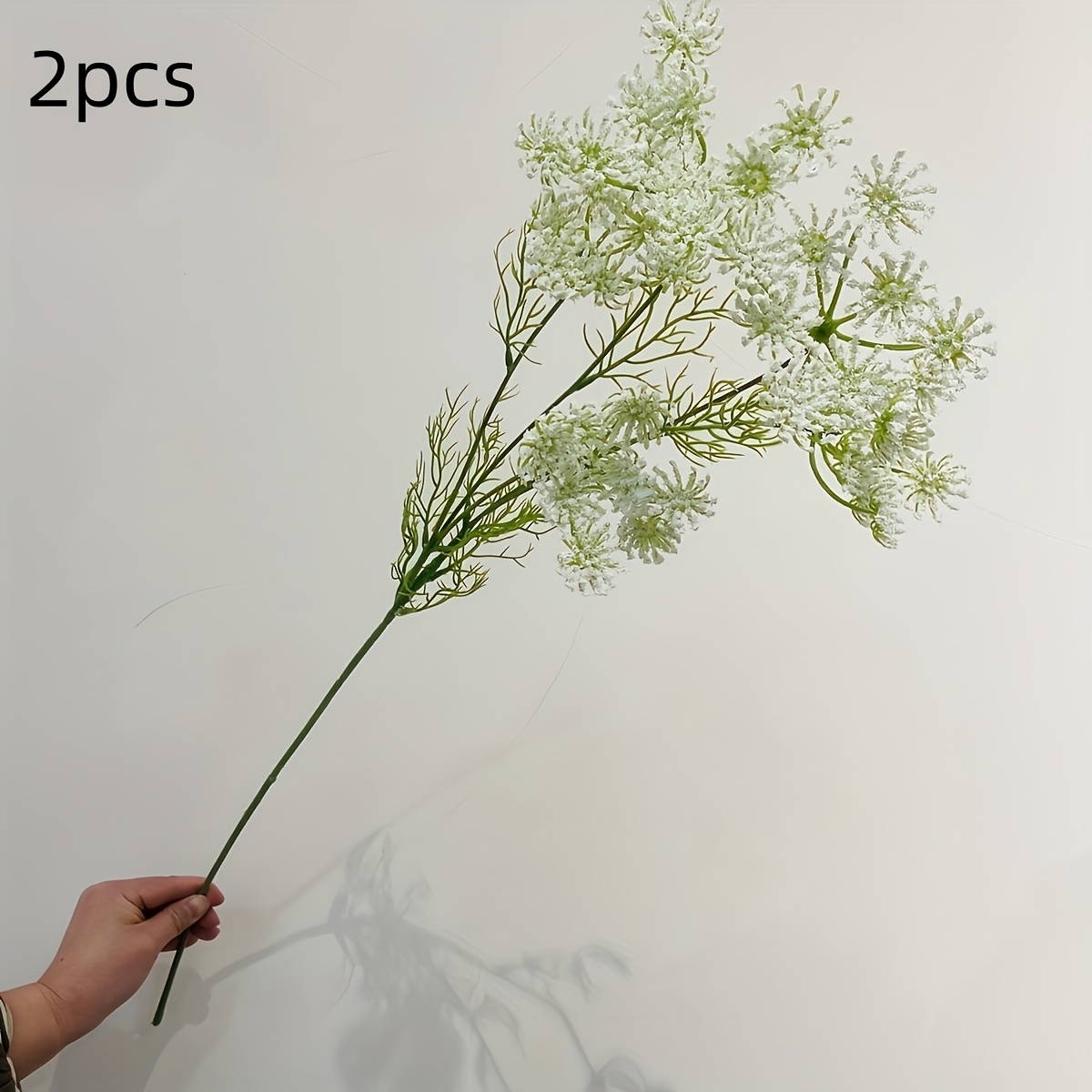 Image of 2pcs Of Artificial Simulated 5-head Lace Flower, 31.50 Inches, Realistic Artificial Flower Stem, Suitable For Home And Wedding Decoration, Multi-functional Indoor And Outdoor Use