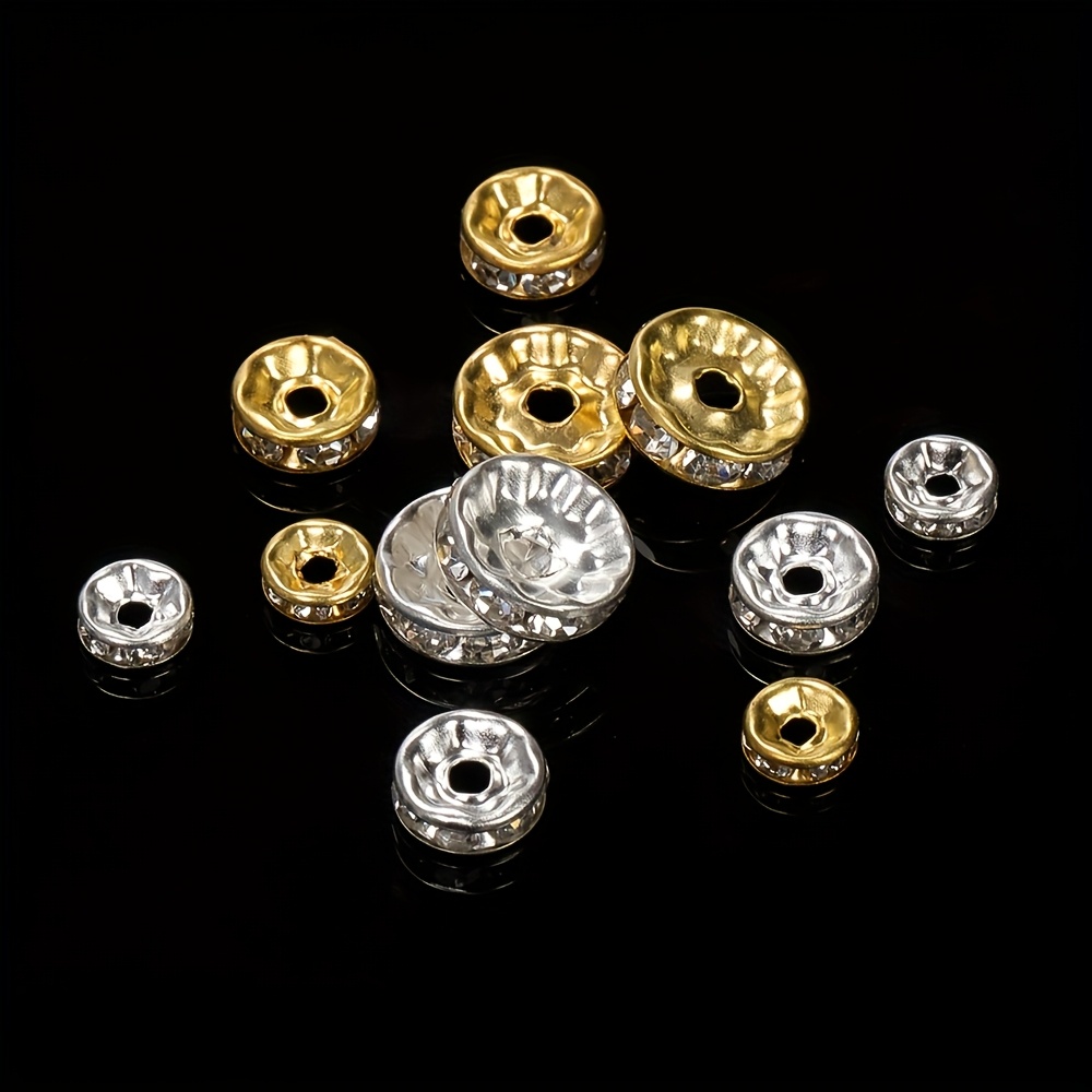 100pcs Iron Rhinestone Wheel Rings for DIY Jewelry Making