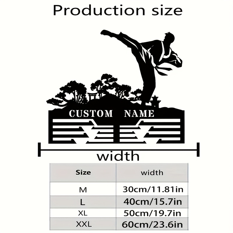 TEMU Customized Karate Metal Medal Stand For Karate Wall Decoration, Metal Medal Stand, Personalized Name Medal Stand, Gift For Karate Enthusiasts