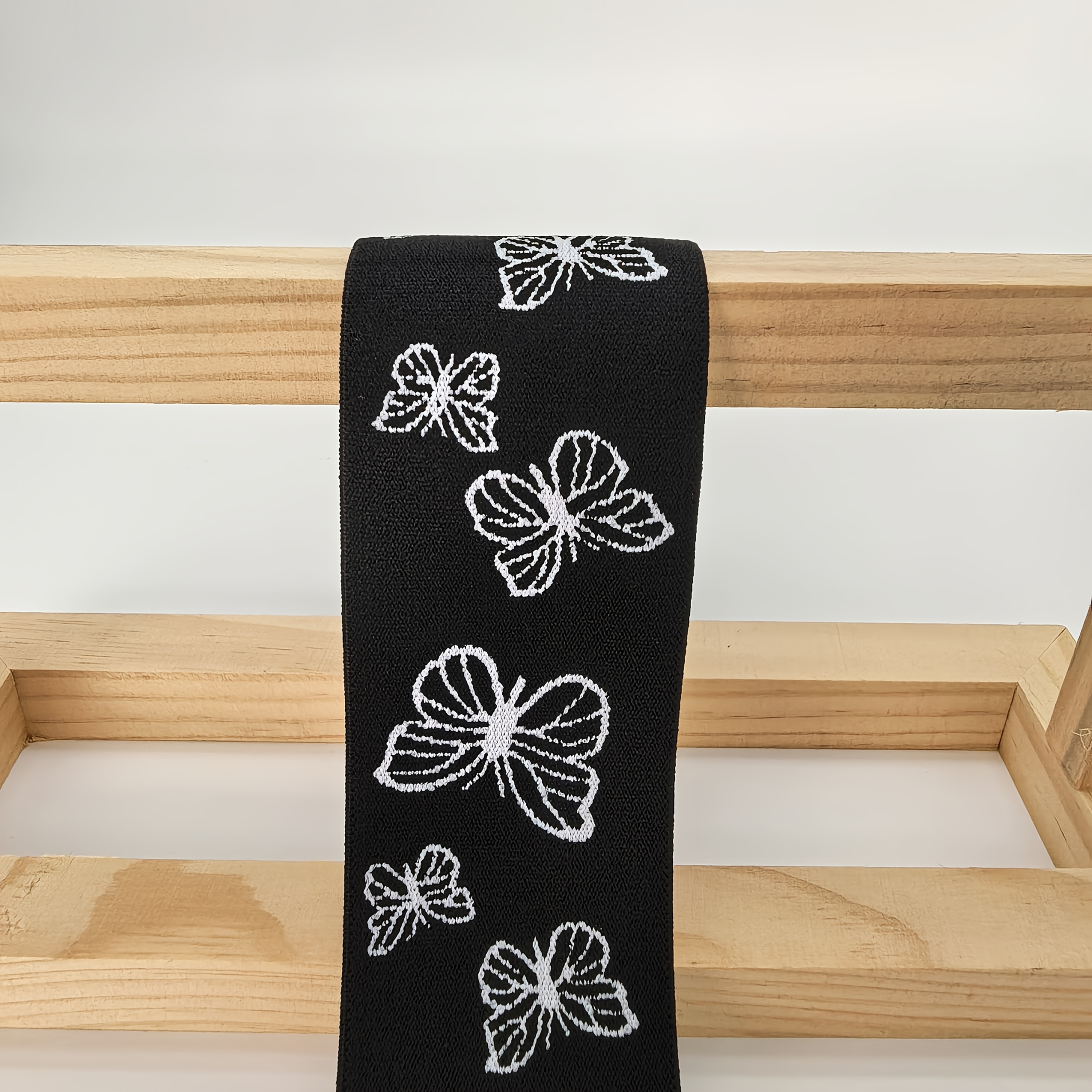 TEMU 1,1 Yards/39 Pouces/100 cm - Bande Élastique Papillon Haute Élasticité, 50 mm Utilisable des Deux Côtés, Sangle Élastique Polyvalente pour