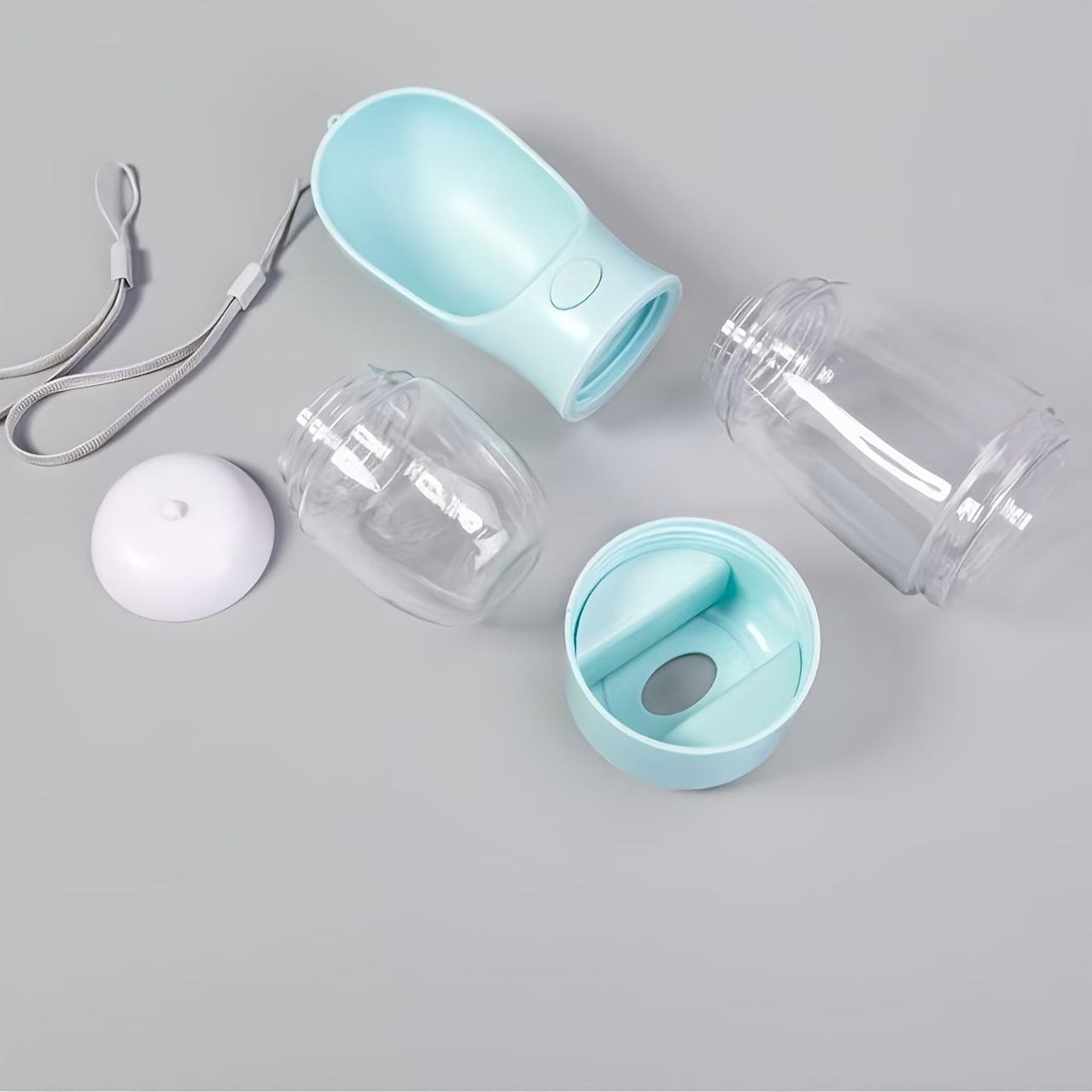 a portable outdoor pet water and food cup for walking dogs   in one outdoor pet water and food container a dog water bottle a dog treat bag a pet   dog snacks pet lunch dog food dispenser dog water dispenser dog feeder Product details 5