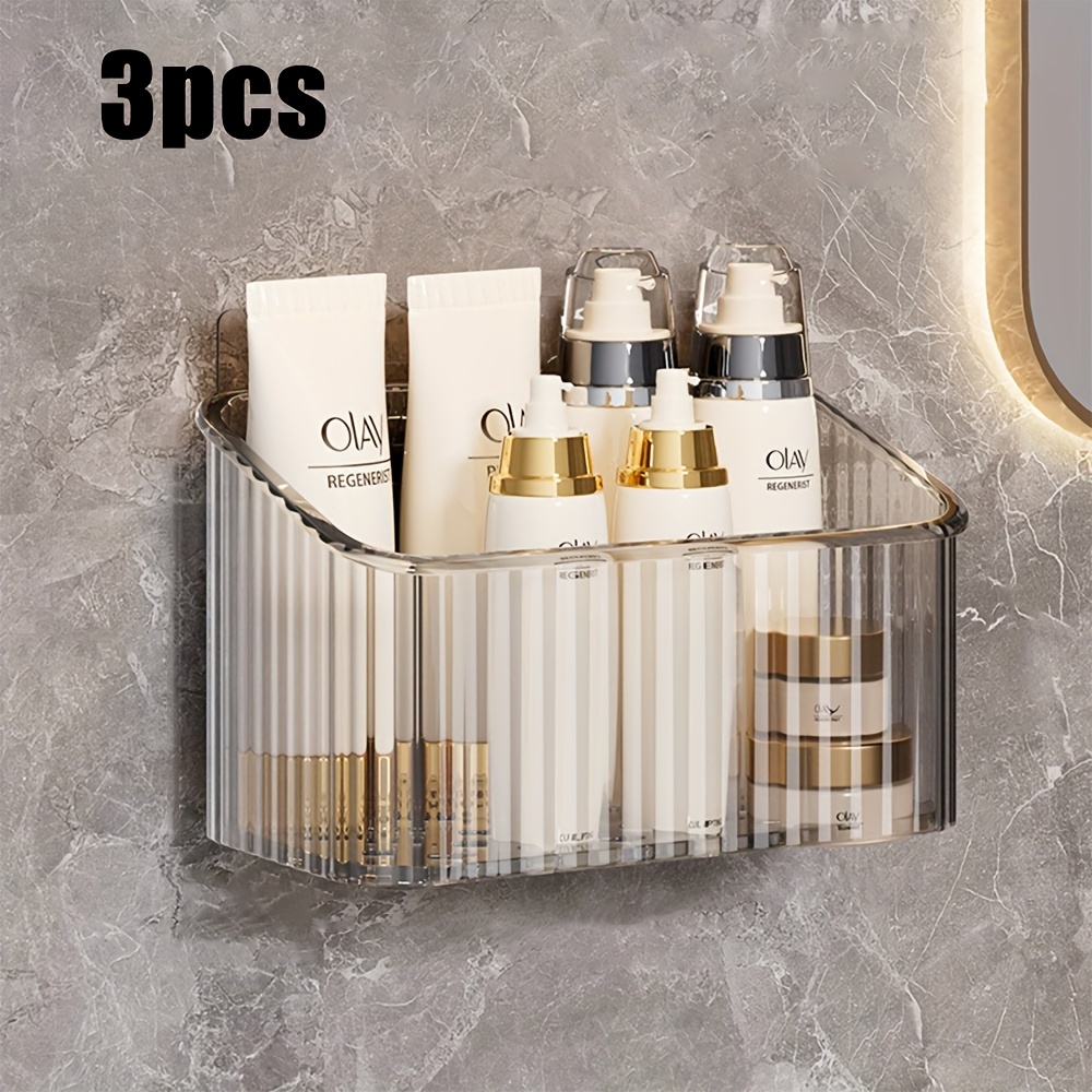TEMU 3pcs Of Extra Large Waste Face Towel Wall-mounted Storage Box Bathroom Secondary Soft Towel Tissue Toilet Shelves-plastic, Used For Toilet