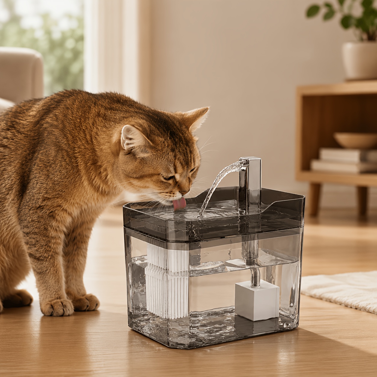   drinking fountain fully automatic recirculating   water dispenser   operation usb   cat water feeder no batteries required automatic water circulation   water level window easy to clean