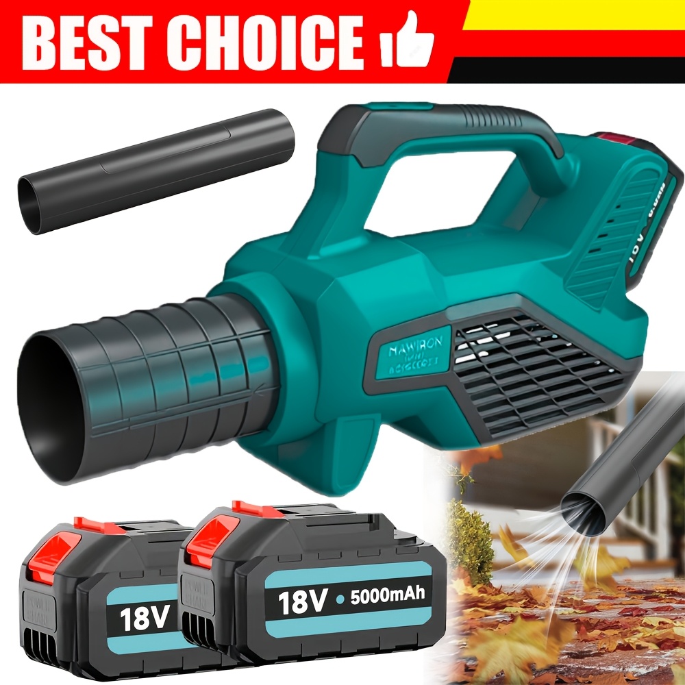 Image of 350w Cordless Leaf Blower, With 2x 5.0ah Battery & Fast Charger, 6 Speed Mode, Lightweight & Portable, Powerful Electric Garden Blower For Patio Cleaning, Lawn Care, Blowing Leaves And Dust