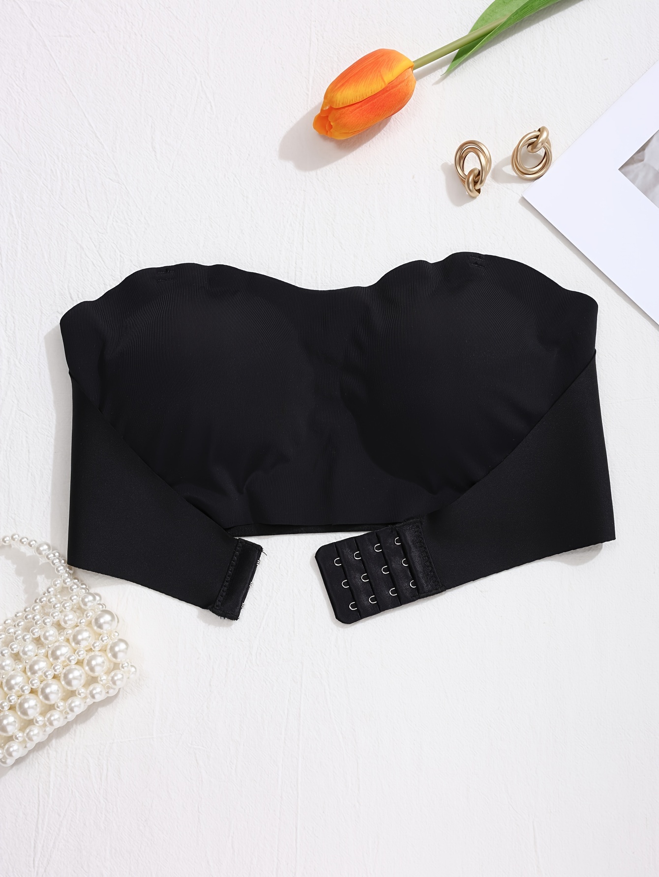 Solid Seamless Strapless Anti Sagging Wireless Bandeau, Comfy Push Up Bra, Women's Lingerie & Underwear - Full Coverage and Comfortable Support for Women