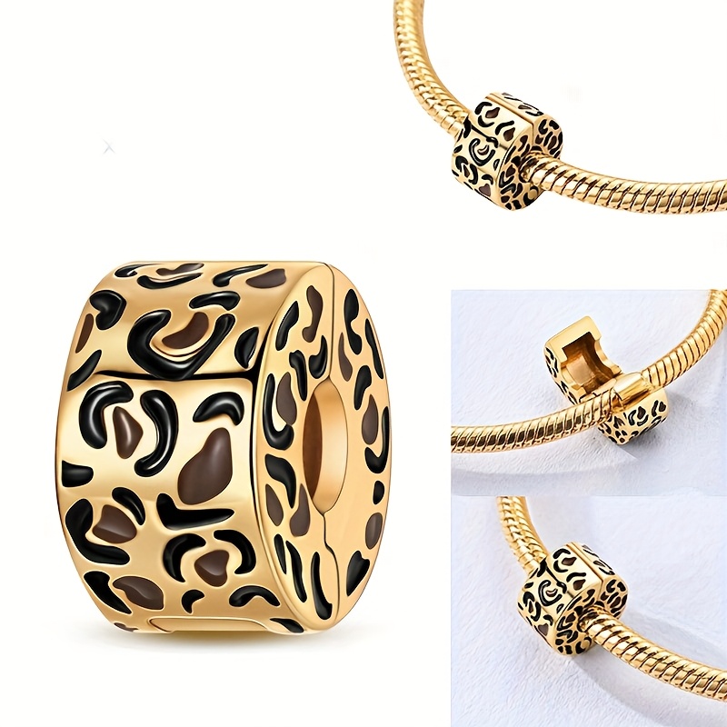 E-shop Goldener Leopardenmuster Fixierclip Original Perlen Ergänzungen, geeignet für Schmuckherstellung, kann verwendet werden, um Armbänder, Anhänger