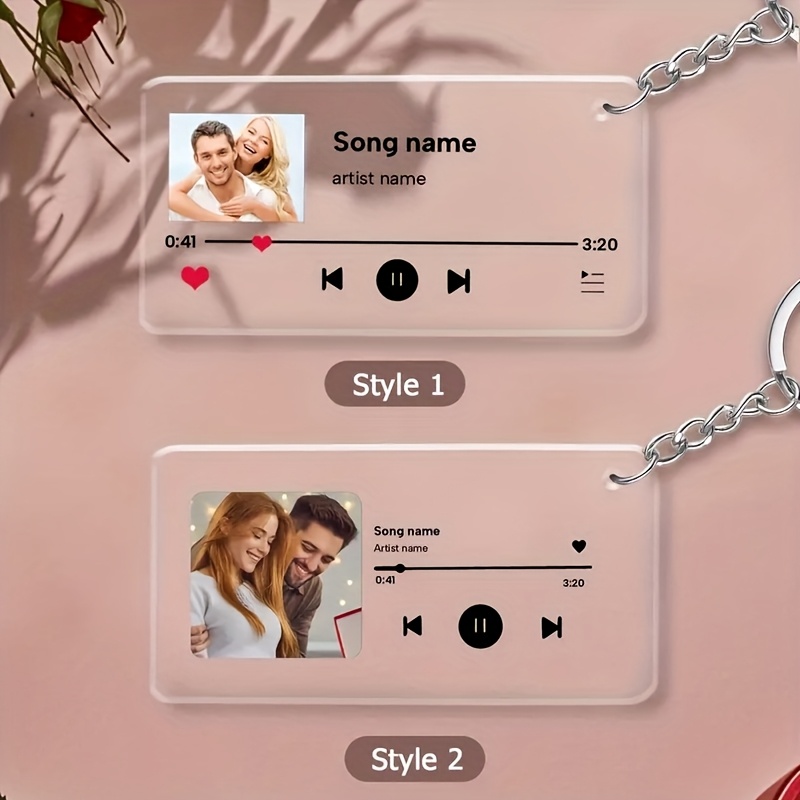 Customized Photo Name Keychains, Personalized Acrylic Keychains